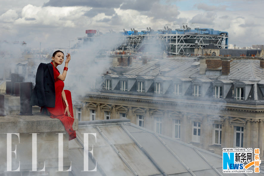 L&apos;actrice chinoise Gao Yuanyuan en couverture du magazine Elle 3